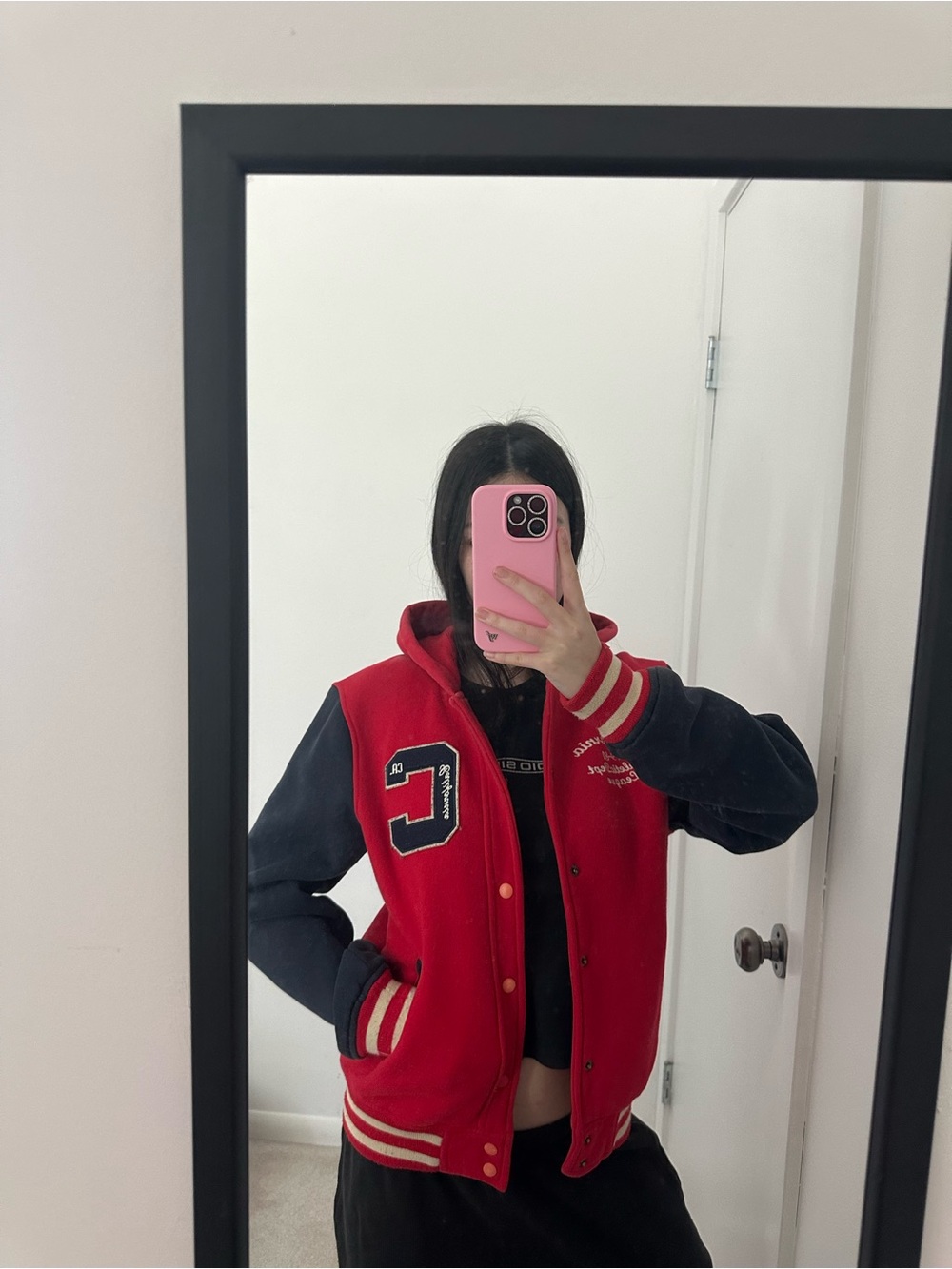Red & Black Varsity Jacket - Classic Letterman Style